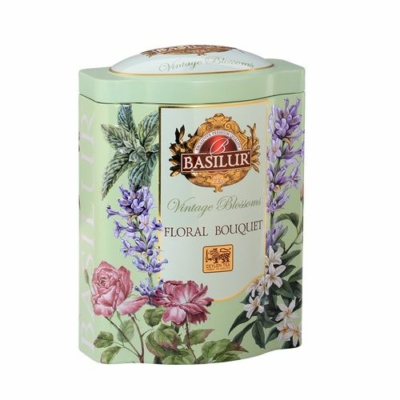 BasilurVintage Bloss Floral Zöld tea fémdobozban 100g