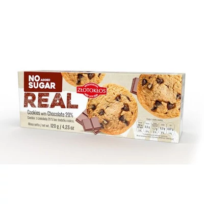 Zlotoklos tejcsokoládés cookies keksz cukor mentes PD 120g