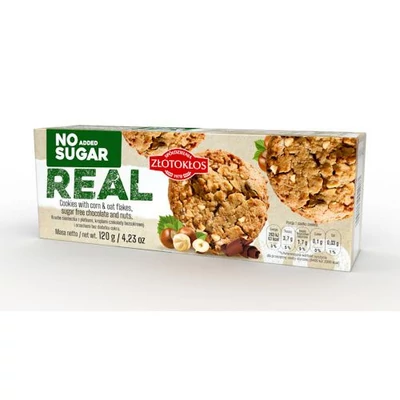 Zlotoklos Tejcsokoládés, mogyogyorós zabkeksz, cukormentes PD 120g