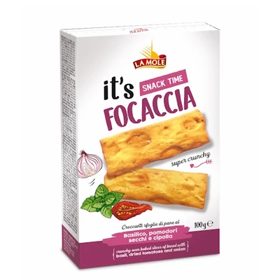 LaMole Focaccia hagyma-bazslikom-paradicsom PD100g