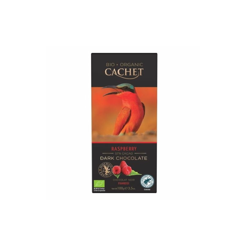 Cachet Ét tábla málna 57% kakaótartalom organikus 100g