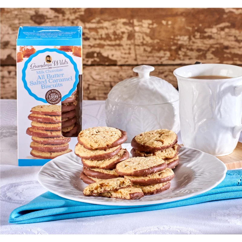 Grandma Wild's Keksz Vajas-Sóskaramelles tejcsokis 150g