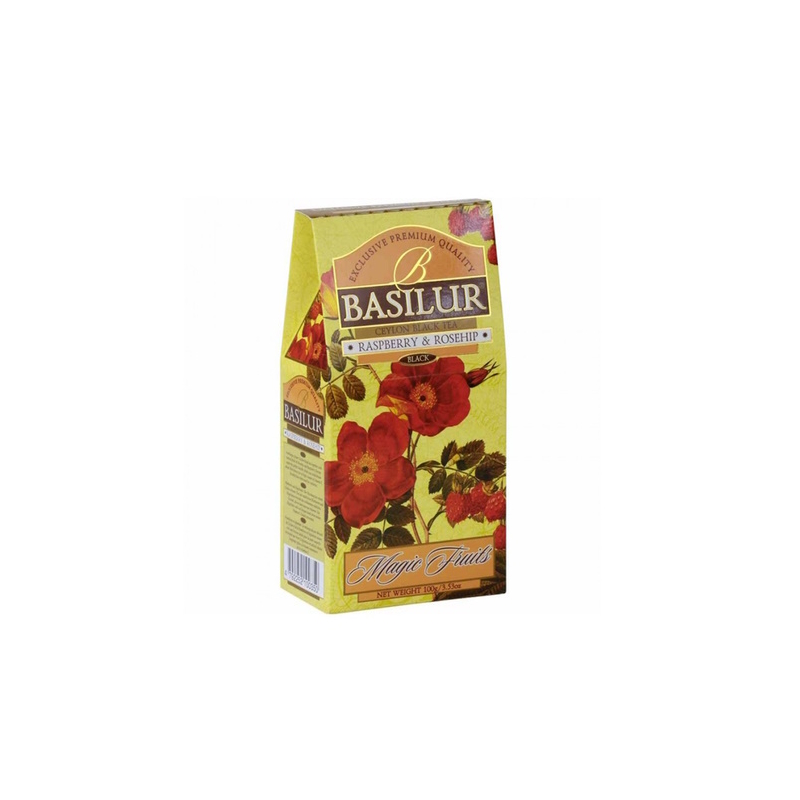 Basilur MagicFruit Málna-Csipke szálas Fekete tea papírdobozban, 100g