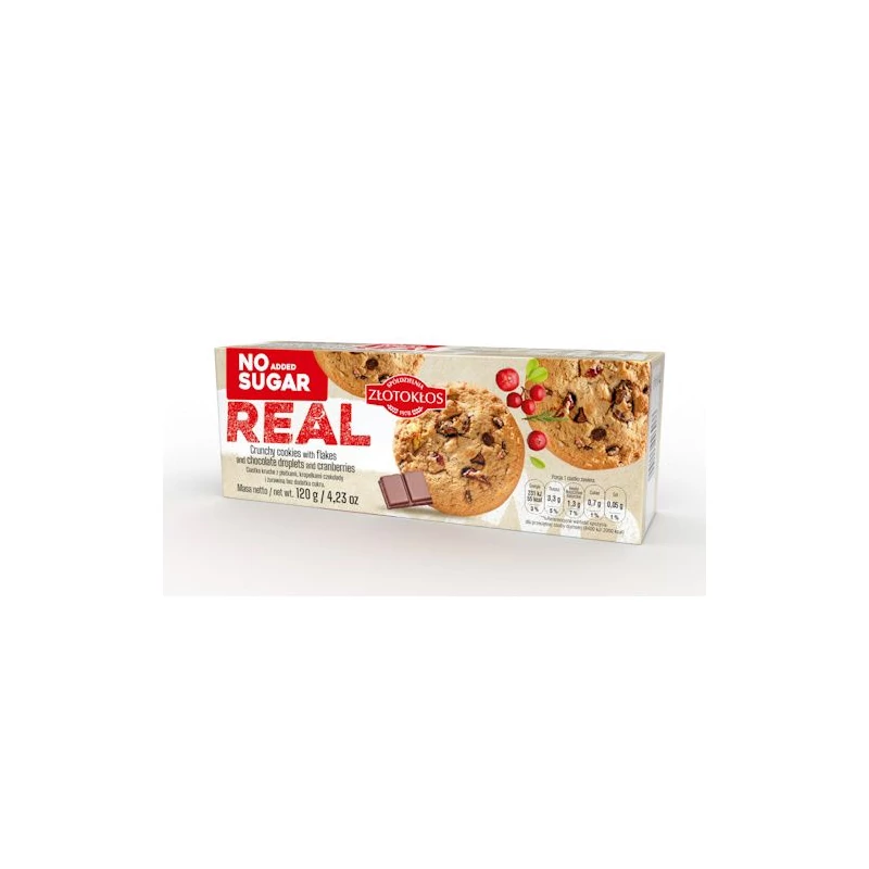 Zlotoklos Tejcsokoládé & áfonya zabkeksz cukormentes PD 120g